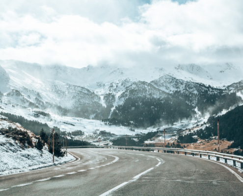 Beautiful shot of mountains covered with snow during a daytime
